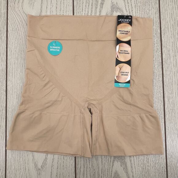 Jockey Sz 3XL Nude Slimmers Breathe Shorts Shapewear Slimming Compression NWT - Picture 1 of 9